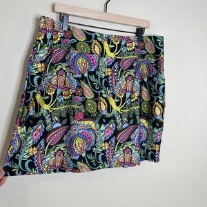 B SKINZ Athletic Dark Floral Pull On Golf Tennis Pickleball Skort Whimsigoth XXL